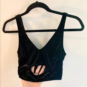 UO - Cutout Velvet Crop Tank